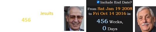 Nicolas led the Jesuits for exactly 456 weeks prior to Arturo Sosa’s appointment: