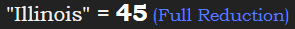 "Illinois" = 45 (Full Reduction)