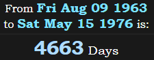 4663 Days