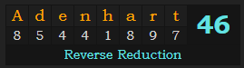 "Adenhart" = 46 (Reverse Reduction)