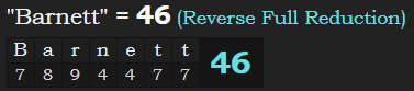 "Barnett" = 46 (Reverse Full Reduction)