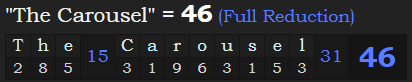 "The Carousel" = 46 (Full Reduction)