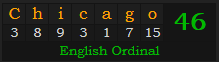 "Chicago" = 46 (English Ordinal)