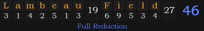 "Lambeau Field" = 46 (Full Reduction)