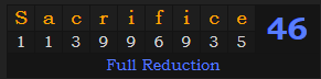 "Sacrifice" = 46 (Full Reduction)