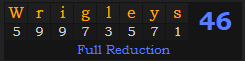 "Wrigley's" = 46 (Full Reduction)