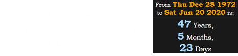 Stitt will be 47 years, 5 months, 23 days old on the date of Trump's rally in Tulsa: