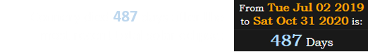 Connery died 487 days after the most recent total solar eclipse: