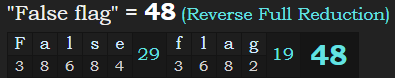 "False flag" = 48 (Reverse Full Reduction)