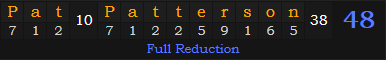 "Pat Patterson" = 48 (Full Reduction)
