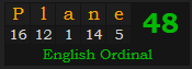 "Plane" = 48 (English Ordinal)