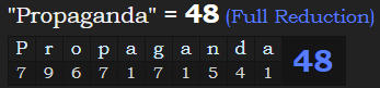 "Propaganda" = 48 (Full Reduction)