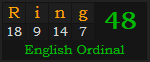 "Ring" = 48 (English Ordinal)