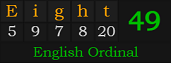 "Eight" = 49 (English Ordinal)