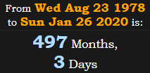 497 Months, 3 Days