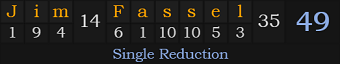 "Jim Fassel" = 49 (Single Reduction)