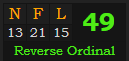 "NFL" = 49 (Reverse Ordinal)