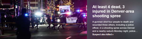 At least 4 dead, 3 injured in Denver-area shooting spree, authorities say; suspect also killed