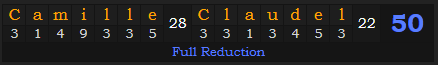 "Camille Claudel" = 50 (Full Reduction)