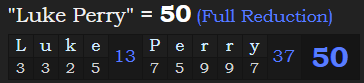 "Luke Perry" = 50 (Full Reduction)
