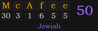 "McAfee" = 50 (Jewish)