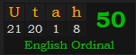 "Utah" = 50 (English Ordinal)