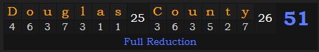 "Douglas County" = 51 (Full Reduction)