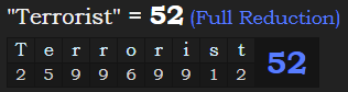 "Terrorist" = 52 (Full Reduction)