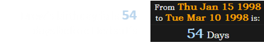 Drew’s birthday falls 54 days before Herbert’s