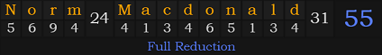 "Norm Macdonald" = 55 (Full Reduction)