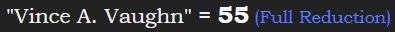 "Vince A. Vaughn" = 55 (Full Reduction)