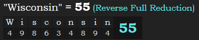 "Wisconsin" = 55 (Reverse Full Reduction)