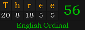 "Three" = 56 (English Ordinal)