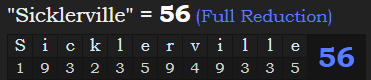 "Sicklerville" = 56 (Full Reduction)