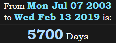 5700 Days