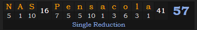 "NAS Pensacola" = 57 (Single Reduction)