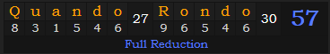"Quando Rondo" = 57 (Full Reduction)