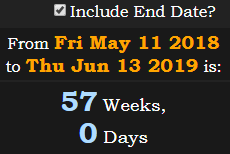 57 Weeks, 0 Days
