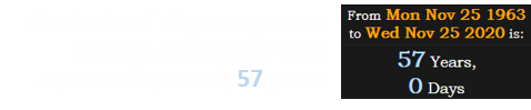 The deaths of Diego Hargreeves and Diego Maradona were separated by exactly 57 years: