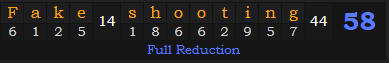 "Fake shooting" = 58 (Full Reduction)