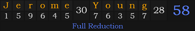 "Jerome Young" = 58 (Full Reduction)