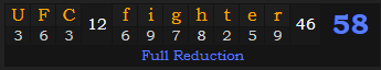 "UFC fighter" = 58 (Full Reduction)