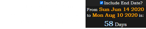 The event at Trump’s conference fell a span of 58 days after his birthday: