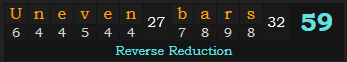 "Uneven bars" = 59 (Reverse Reduction)