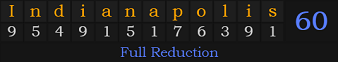 "Indianapolis" = 60 (Full Reduction)