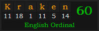 "Kraken" = 60 (English Ordinal)