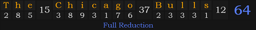 "The Chicago Bulls" = 64 (Full Reduction)