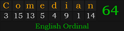 "Comedian" = 64 (English Ordinal)