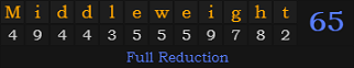 "Middleweight" = 65 (Full Reduction)