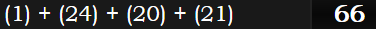 (1) + (24) + (20) + (21) = 66